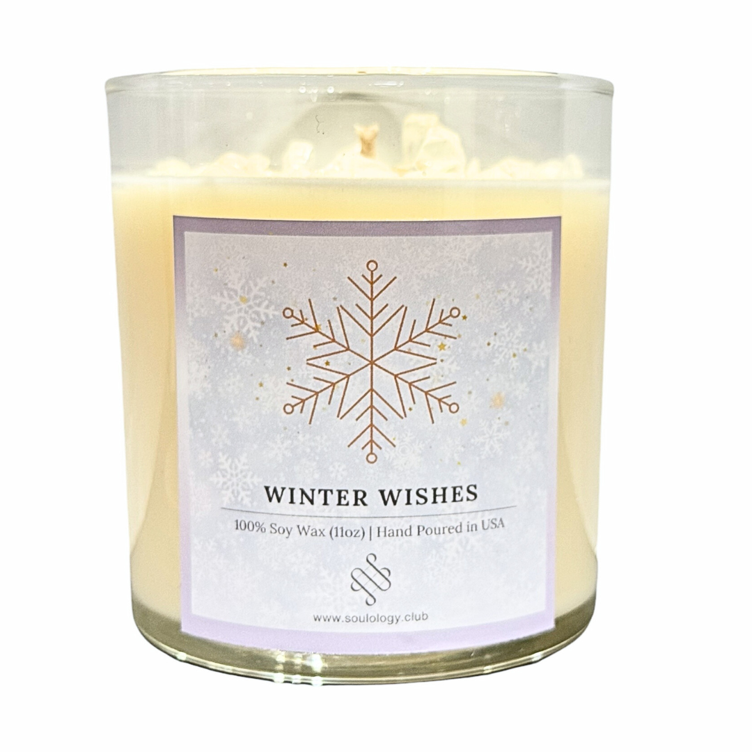 Winter Wishes Crystal Candle