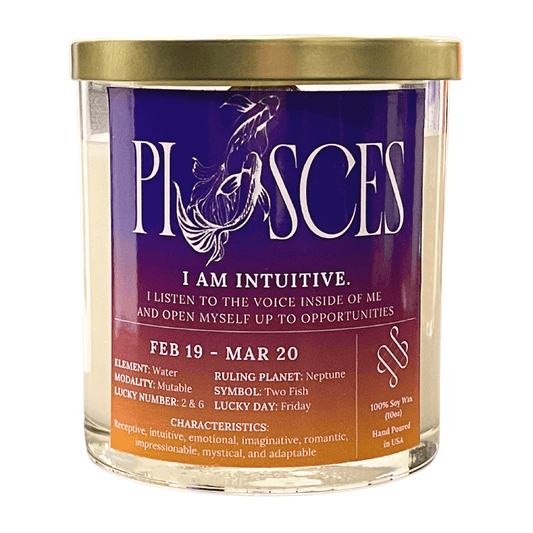 Pisces Zodiac Sign Candle