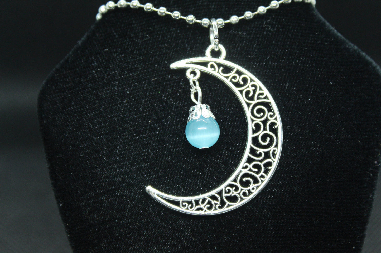 Blue Moon Necklace Crystal Witch Witchy Jewelry Witchcraft Wicca Wiccan Pagan Metaphysical