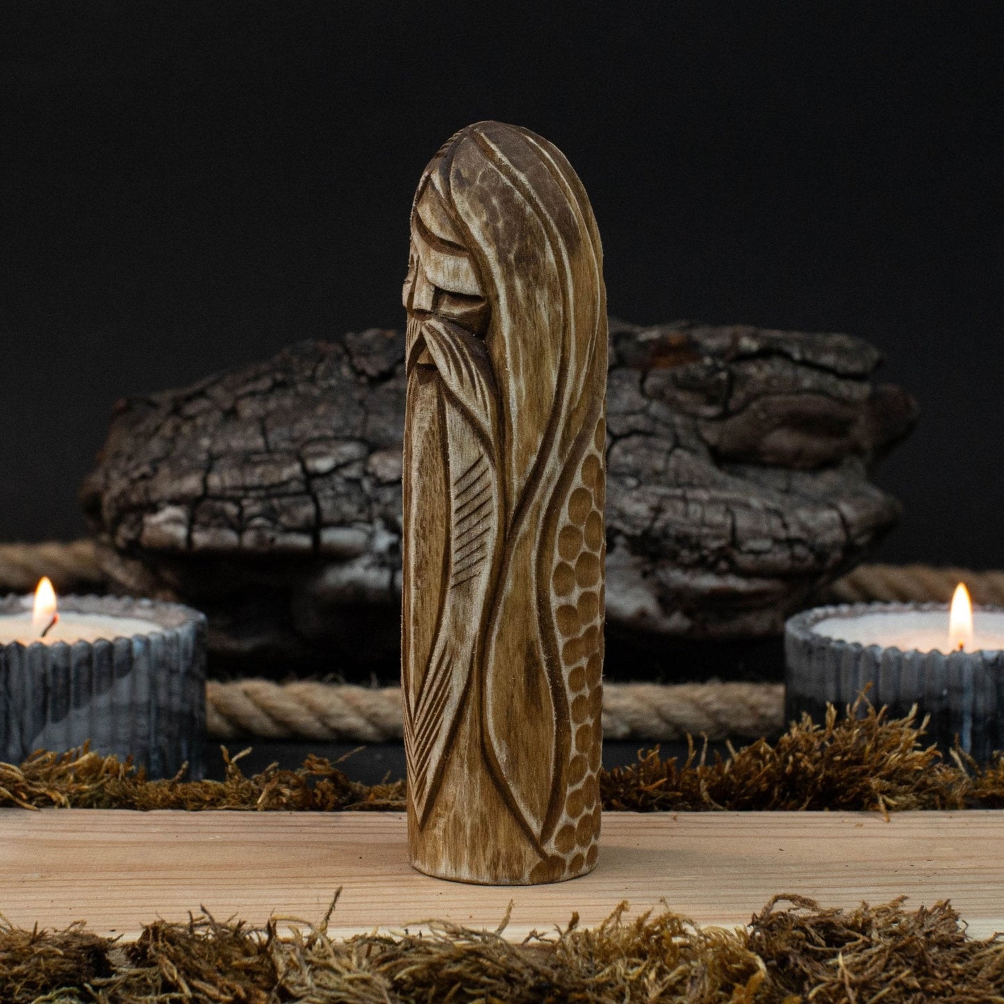 Odin Figurine – 13 cm (5.1 inches) Hand-Carved Wooden Norse God Statue